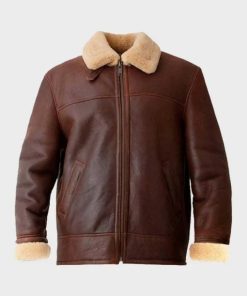 Mens Brown Aviator Leather Jacket