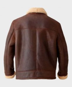 Mens Brown Aviator Shearling Jacket