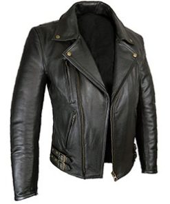 Mens Elite Patrol Black Real Leather Jacket