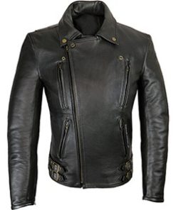 Mens Elite Patrol Black Leather Jacket