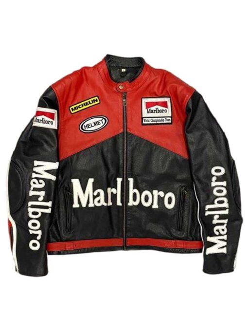 Men’s Red & Black Marlboro Leather Jacket