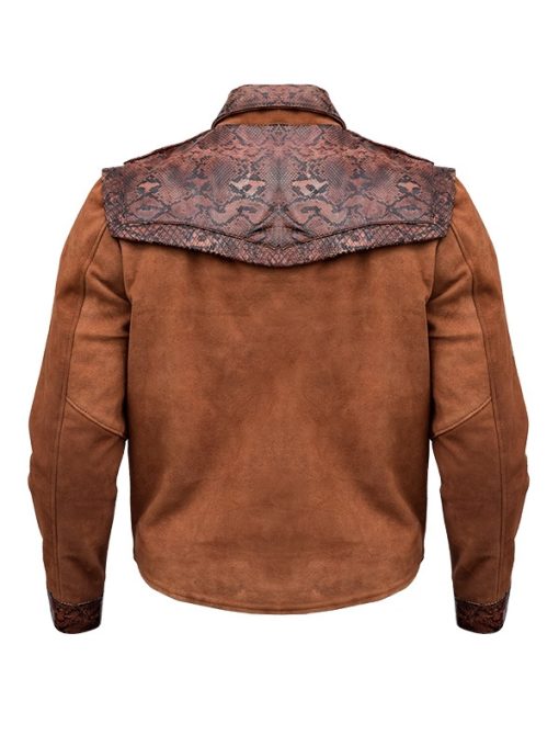 Paul Hogan Mick Crocodile Dundee Leather Brown Jacket