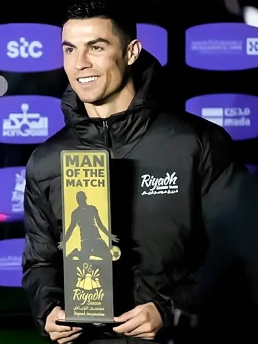 FC Riyad Winning Man Of The Match Cristiano Ronaldo Black Puffer Jacket