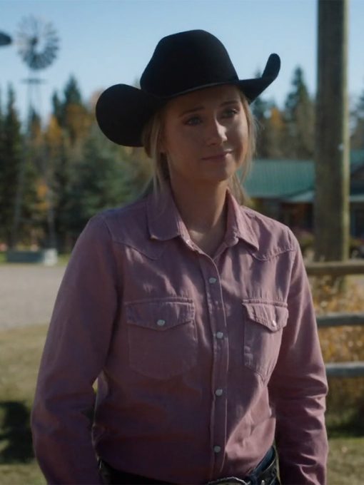 Amy Fleming Heartland S016 Amber Marshall Pink Shirt