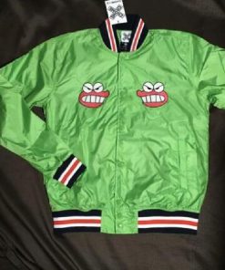 CHOME CHOME Crayon Shin-chan Chocobi Satin Green Jacket