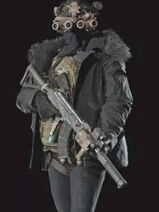 Hound Wolf Squad Resident Evil 8 Village Black Cotton Parka Hooded Grey Jacket