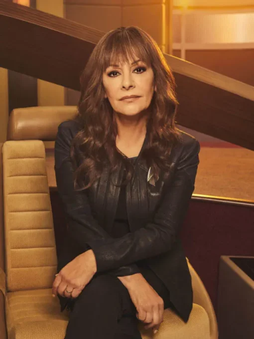 Star Trek Picard S03 Marina Sirtis Deanna Troi Leather Jacket