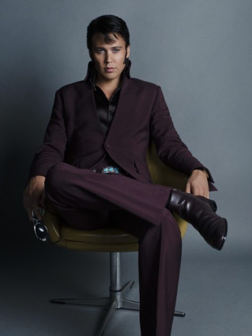 Elvis Austin Butler Maroon Blazer