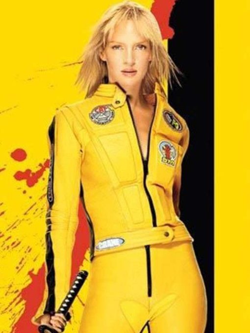 Uma Thurman Movie Kill Bill The Bride Motorcycle Racing Leather Jacket
