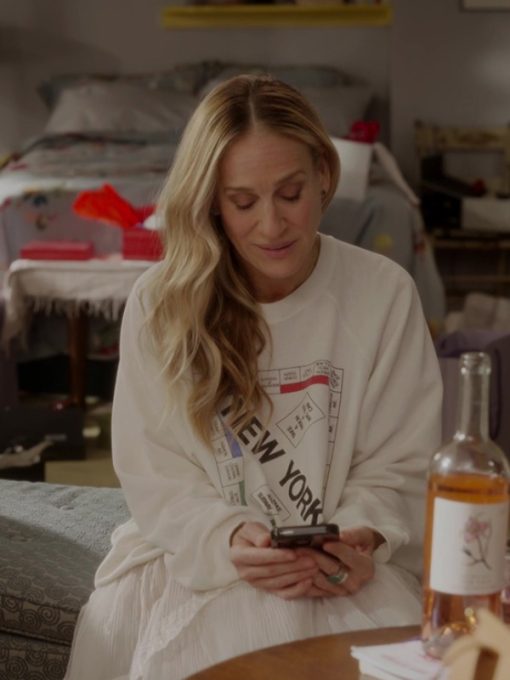 Carrie Bradshaw And Just Like That S02 New York White Sweatshirt