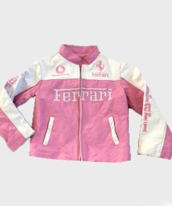 Ferrari Pink Leather Jacket