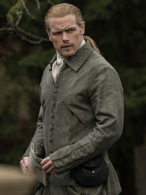 Outlander Season 7 Sam Heughan Gray Coat
