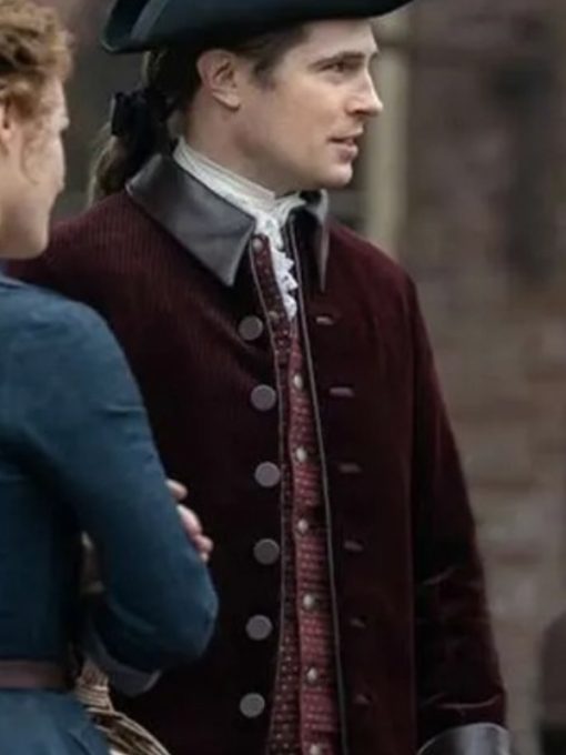 TV Series Outlander Season 7 David Berry Lord John Velvet Maroon Coat