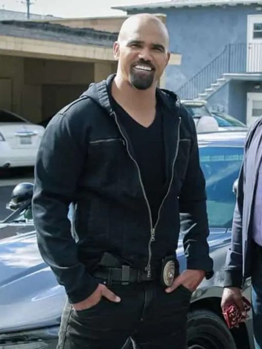 S.W.A.T. Season 6 Daniel Harrelson Shemar Moore Black Cotton Hooded Jacket