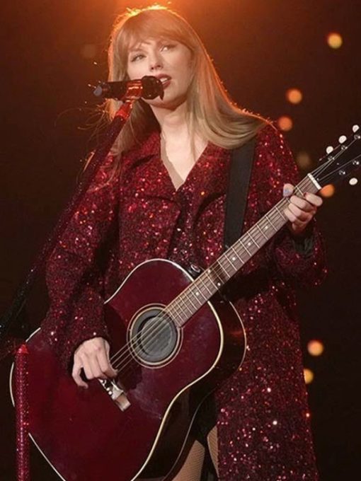 The Eras Tour 2023 Taylor Swift Red Sequin Coat