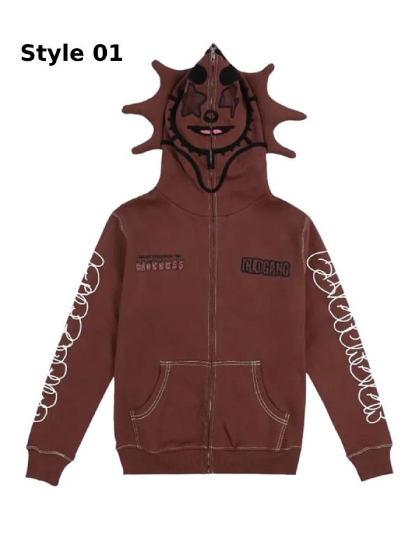Glo Man Full Zip Hoodie (Red)